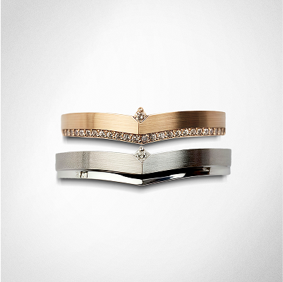 Orchid silhouette of earth wedding ring