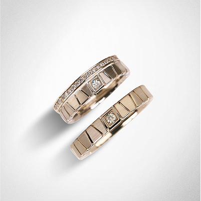 Rain Shower silhouette of earth wedding ring